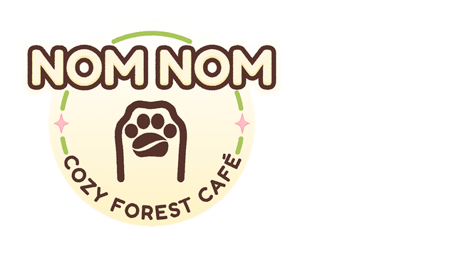 Rounded block letters with paw graphic; soft brown and green tones.