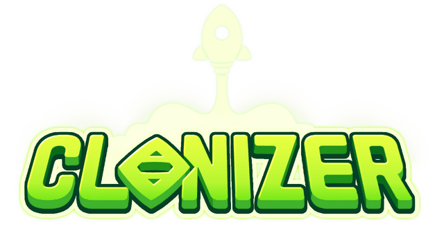 Rounded, green font with bold outlines and an imaginative rocket element.