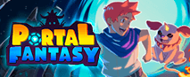 Bright, blocky font with a glowing portal effect surrounding text.
