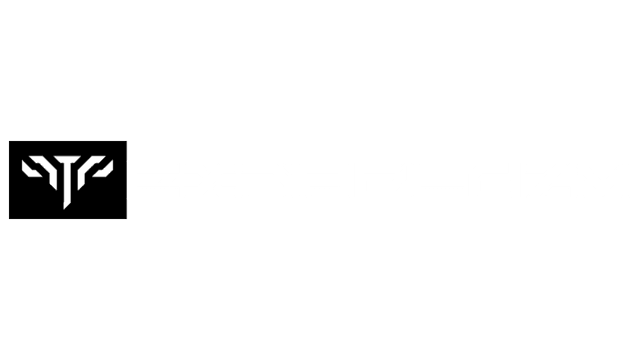Stylized letters with sharp angles and distinctive geometric design.