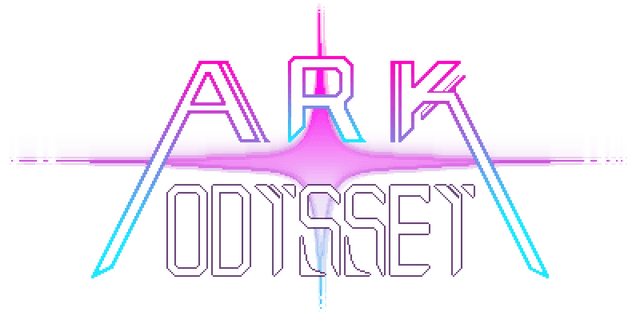 Futuristic neon font with pink and blue gradient, stylized glowing lines.