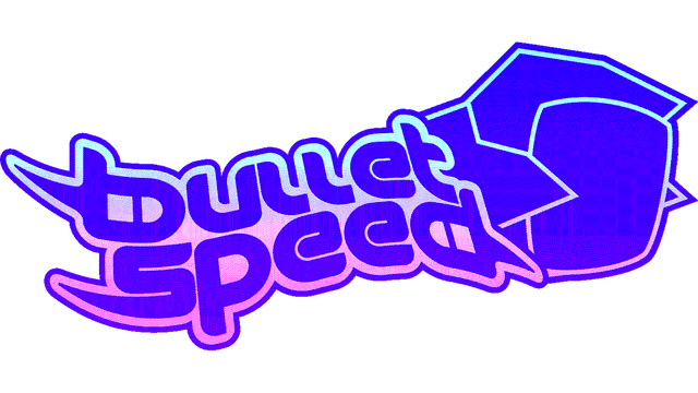 Curved, stylized lettering with glowing outline and geometric design.