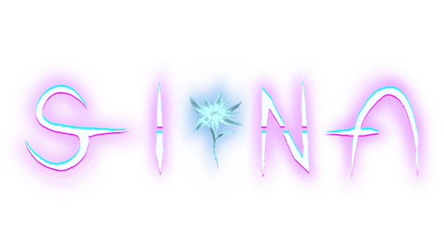 Stylized, curvy font with glowing outline; central icy flower motif.