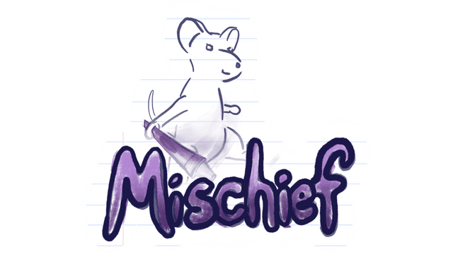 Stylized brush font with playful strokes and a sketchy mouse illustration.