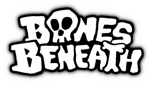 Rough, bold lettering with a skull replacing the 'O' and bone style accents.