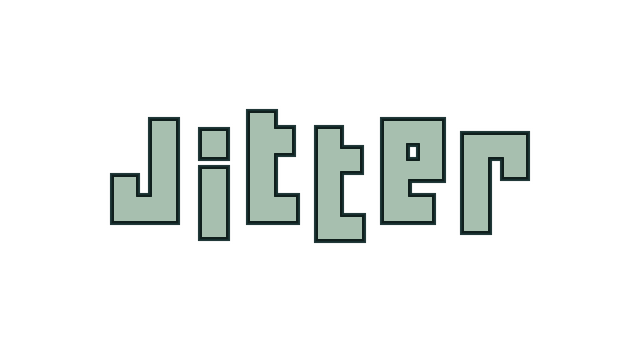Blocky, sans-serif font with a slight shadow for a bold 3D effect.