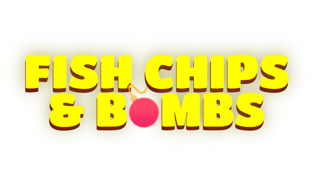 Bold, rounded yellow font with playful bomb illustration.