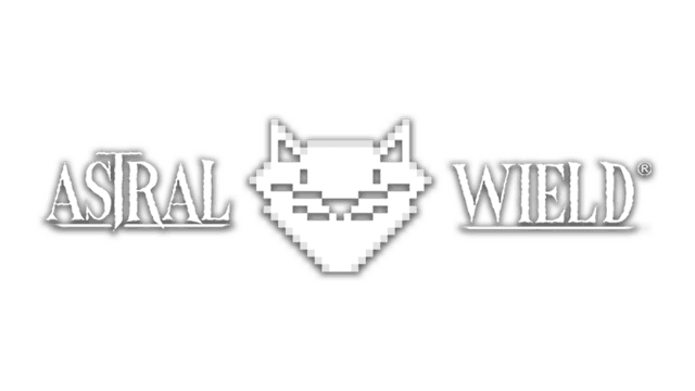 Stylized serif font flanking a pixelated mouse face design in the center.