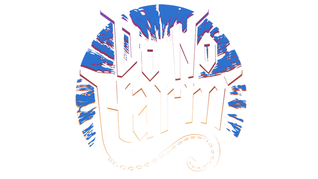 Stylized, ornate lettering with tentacle-like extensions and sunburst effect.