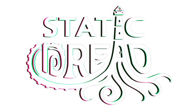 Sci-fi font with glitch effect; lighthouse with tentacle-like extensions.