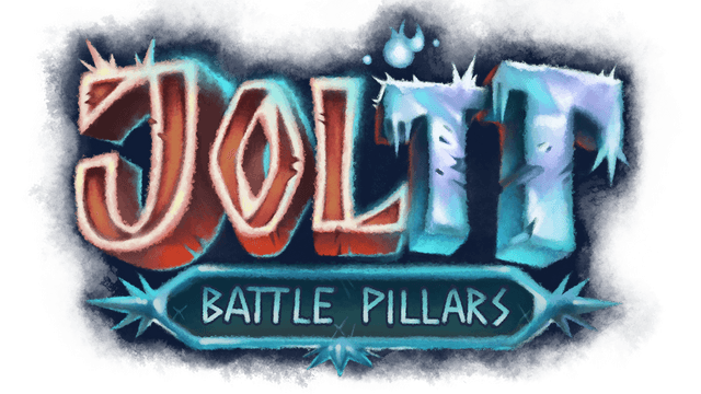 3D icy letters with spikes and shards; "BATTLE PILLARS" in icy blue banner.