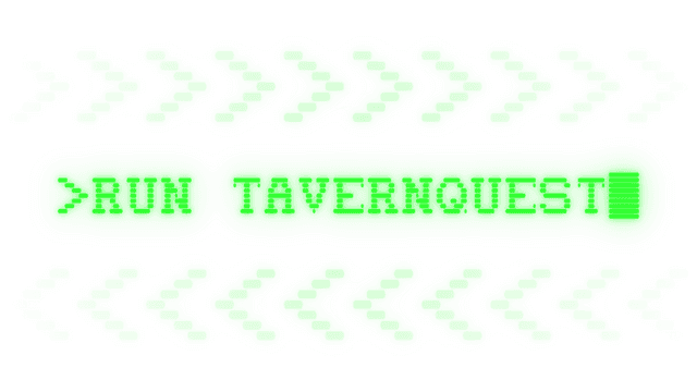 Monospaced neon green text with arrow-like symbols; terminal style.