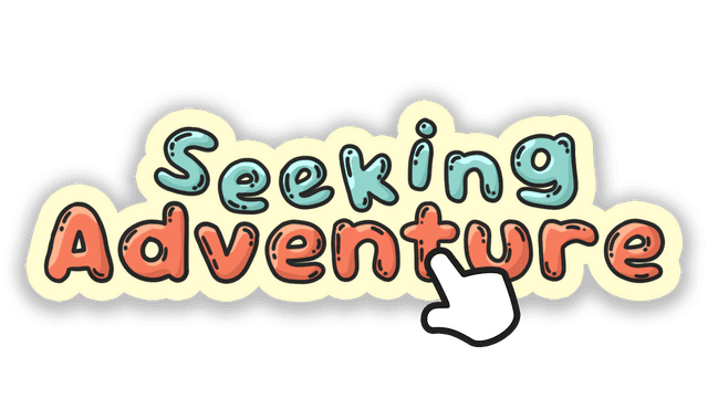 Cartoonish font with playful outlines; mouse cursor pointer clicking.