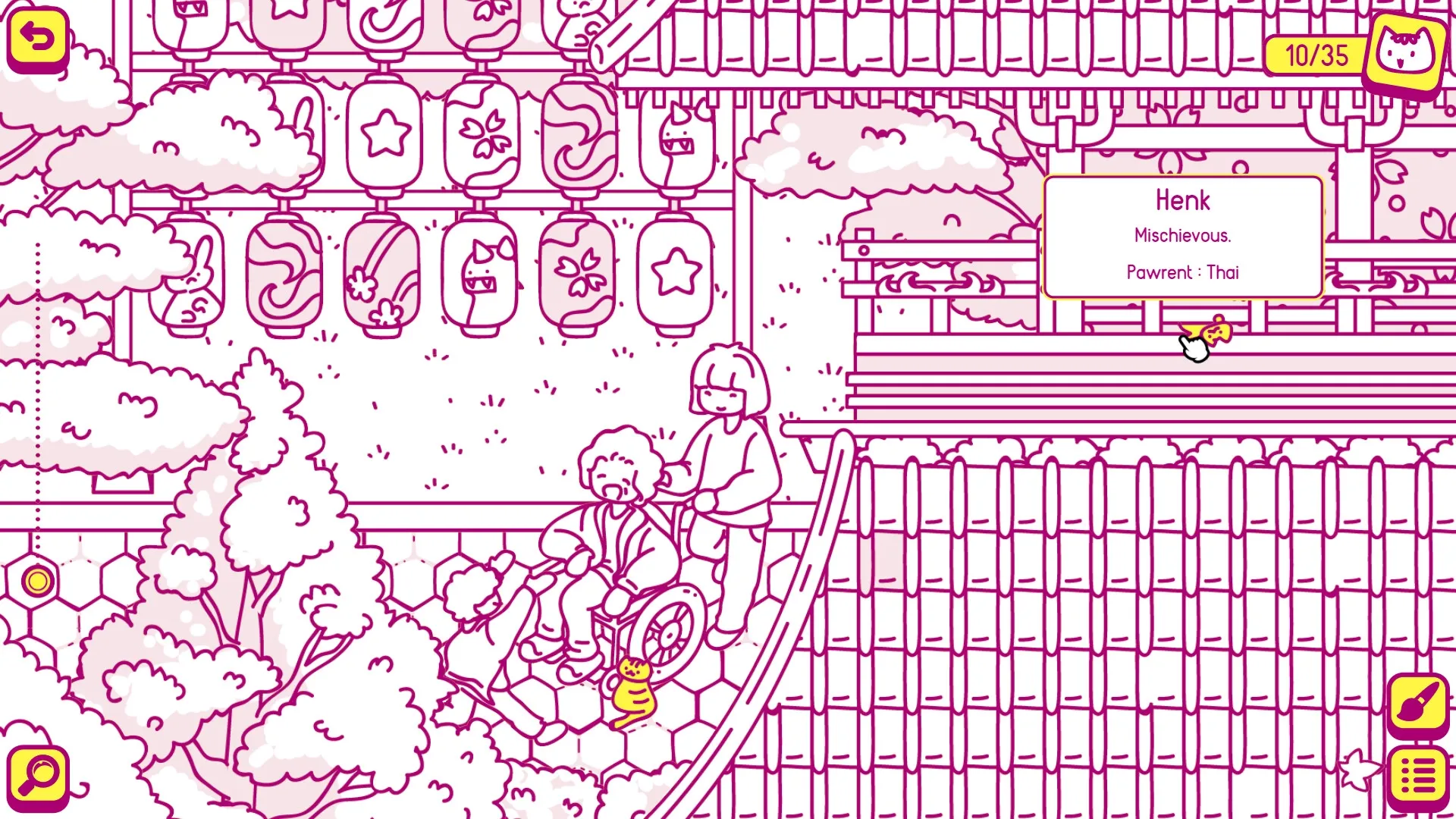 Cats and Seek: Henk the mischievous cat spotted near lanterns in a Tokyo garden setting.