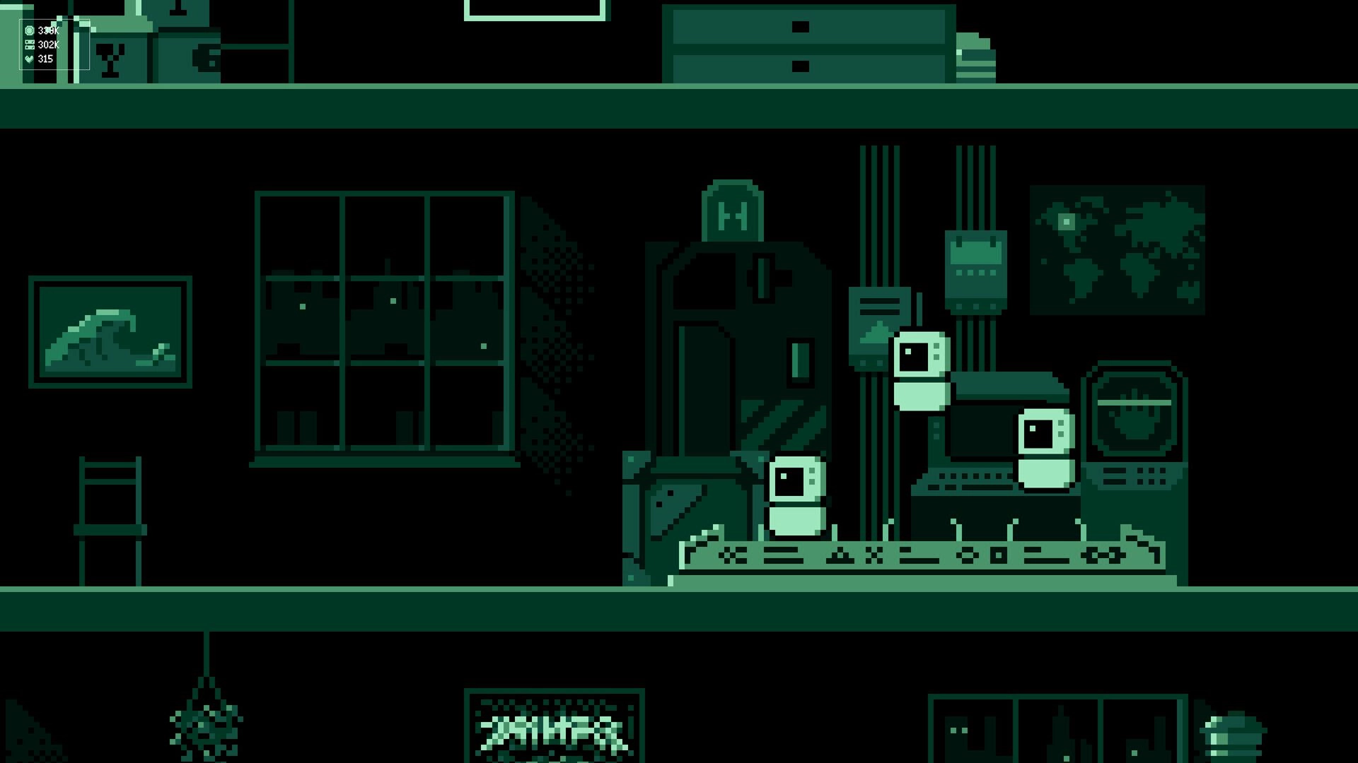 It's Fine: Retro-style office with computers and monitors, showing developers at work on a project.