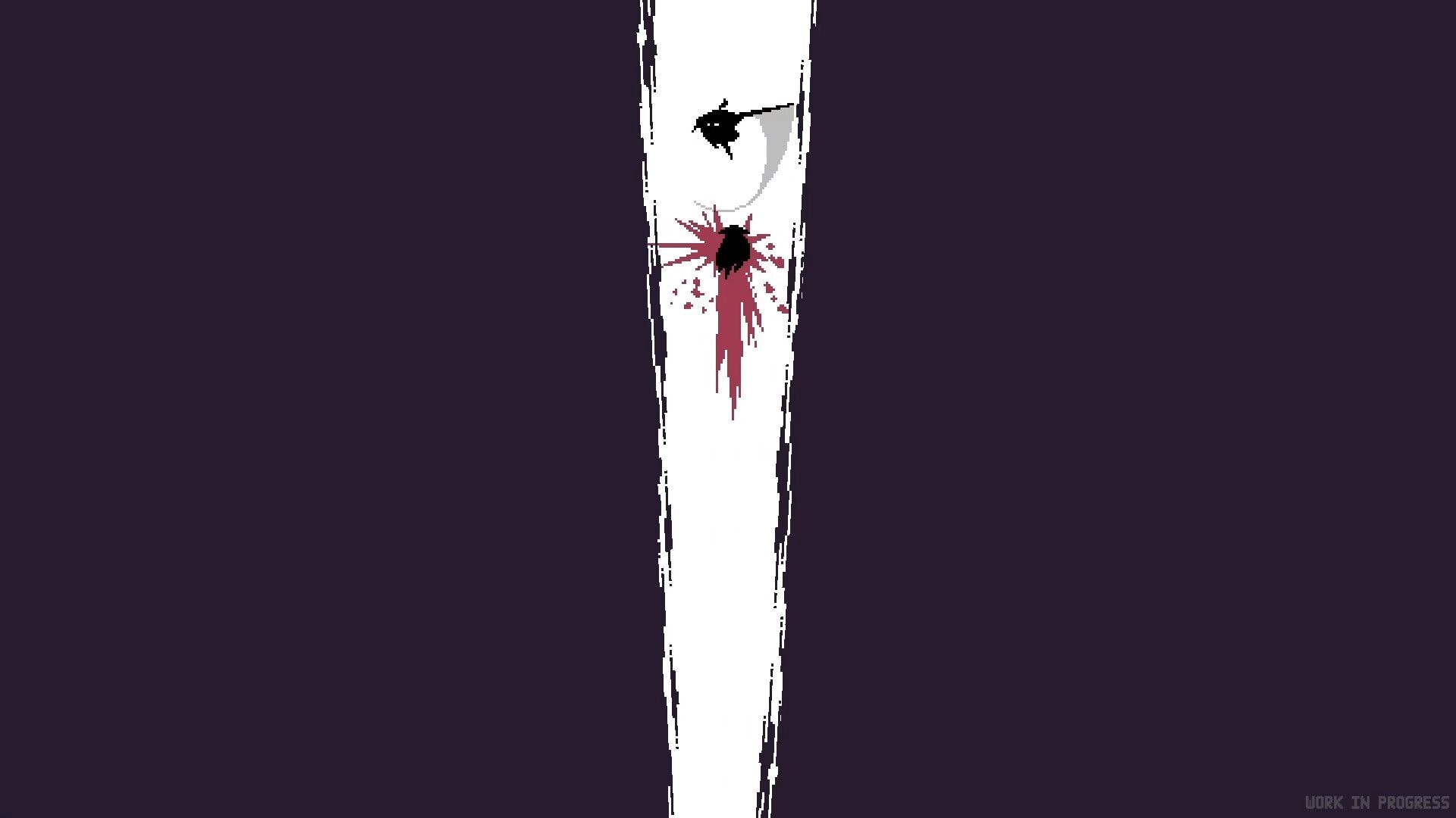 Versus in the Dark: Two silhouettes clash with a lightsaber katana in a minimalistic vertical arena