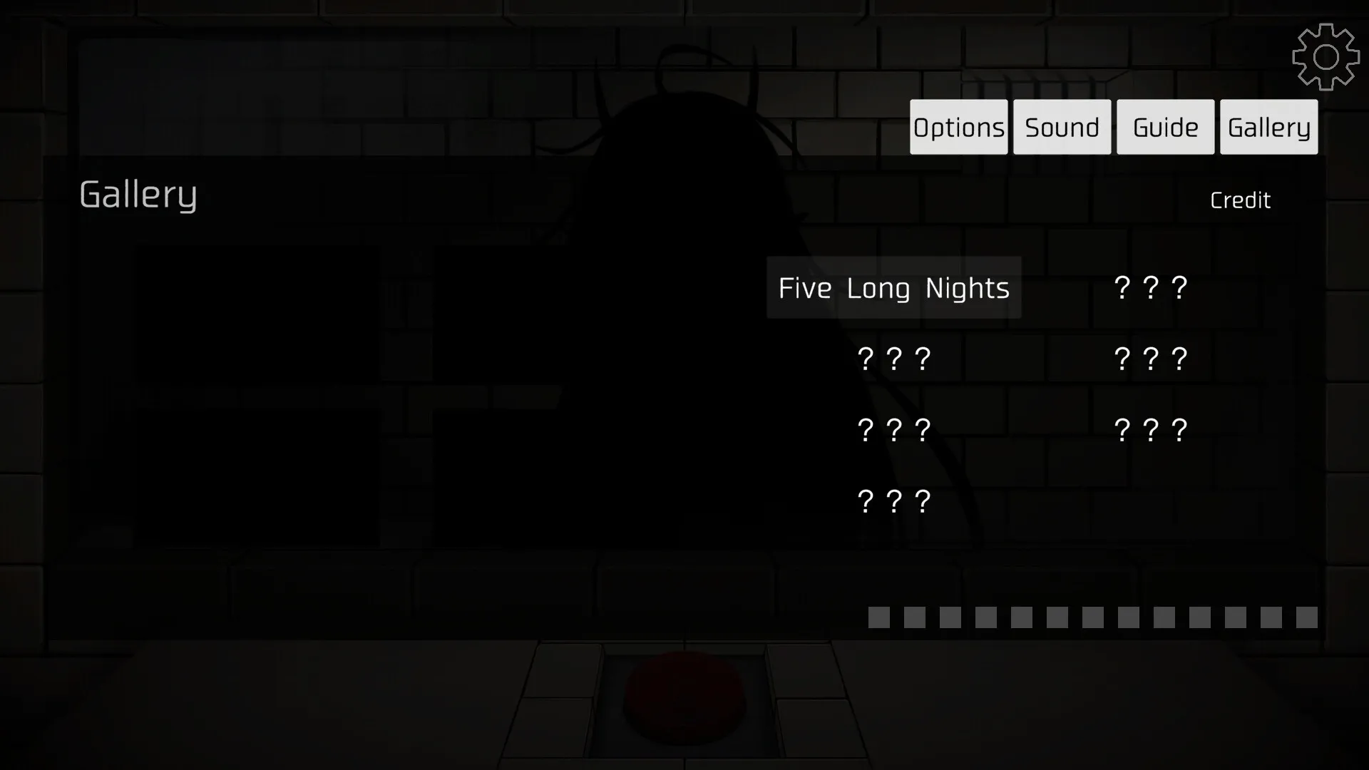5omeday: Gallery menu with silhouette of dragon girl and options for viewing different endings