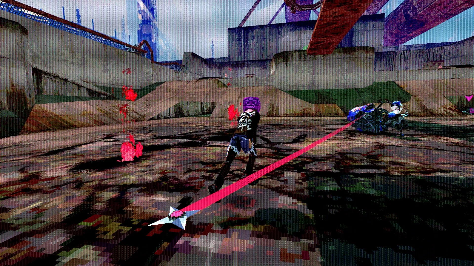 Airframe Ultra: Racing combat in gritty urban arena with red energy trails and futuristic vehicles