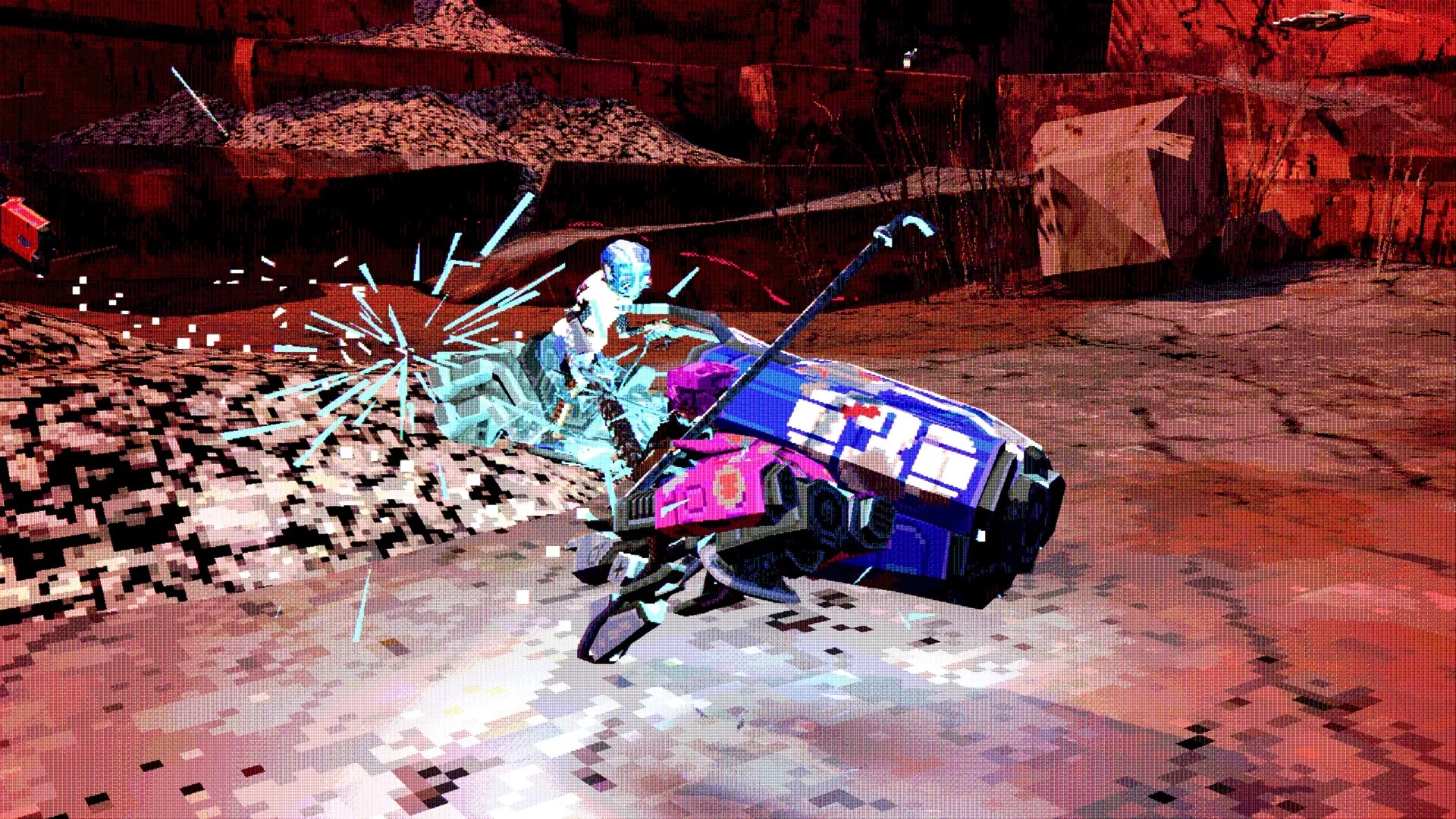 Airframe Ultra: Racer crashes into a wall with sparks flying in a gritty Megacity West underground circuit