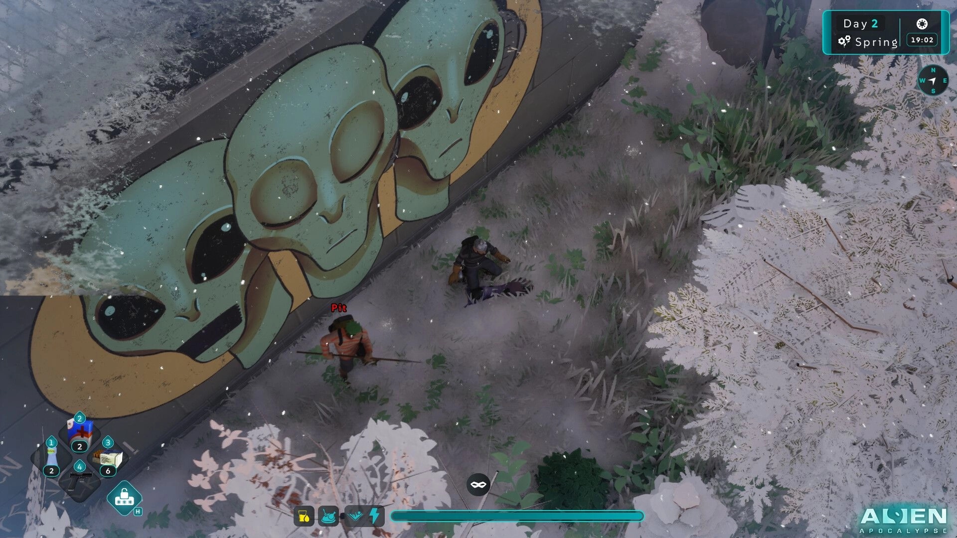 Alien Apocalypse: Screenshot showing game interface and gameplay elements