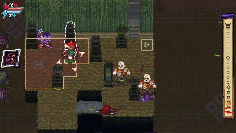 Arashi Gaiden: Arashi battles enemies in a bamboo forest with visible health bar and action menu.