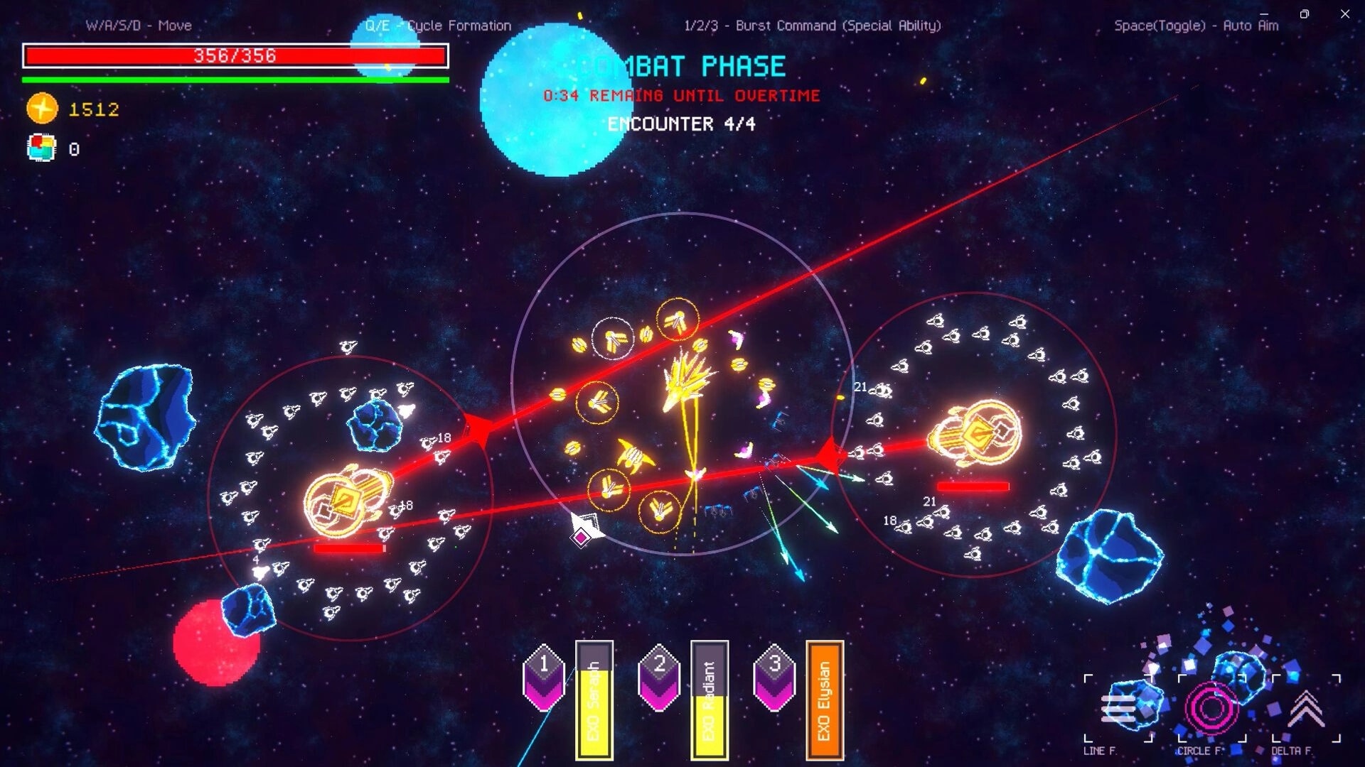 Ark Odyssey: Starship fleet formation in space with asteroids and combat UI elements displayed