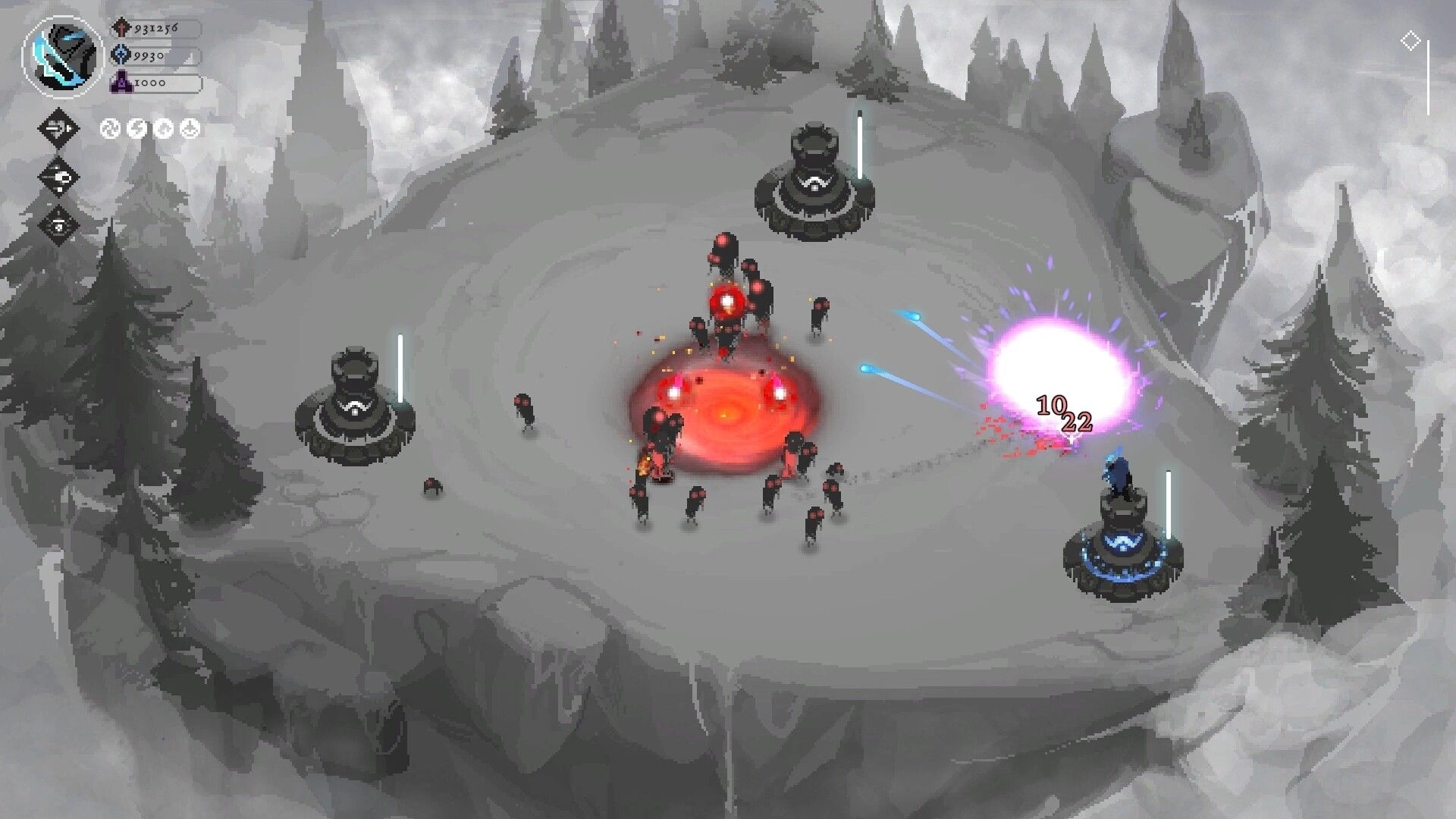 Ash Warden: Defending against Redgaze horde with towers in a snowy mountain terrain