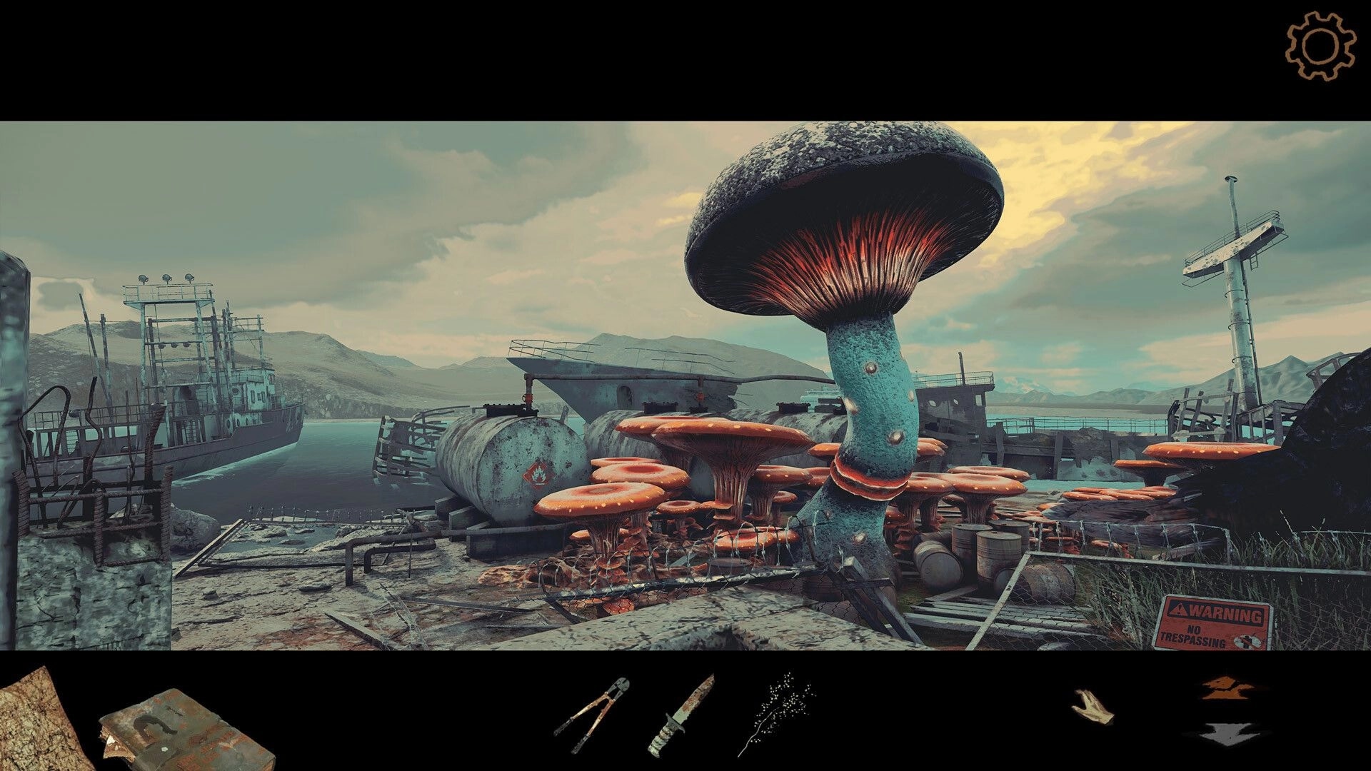 Back in the Swamp: Giant mushrooms and derelict ships in a post-apocalyptic waterfront setting