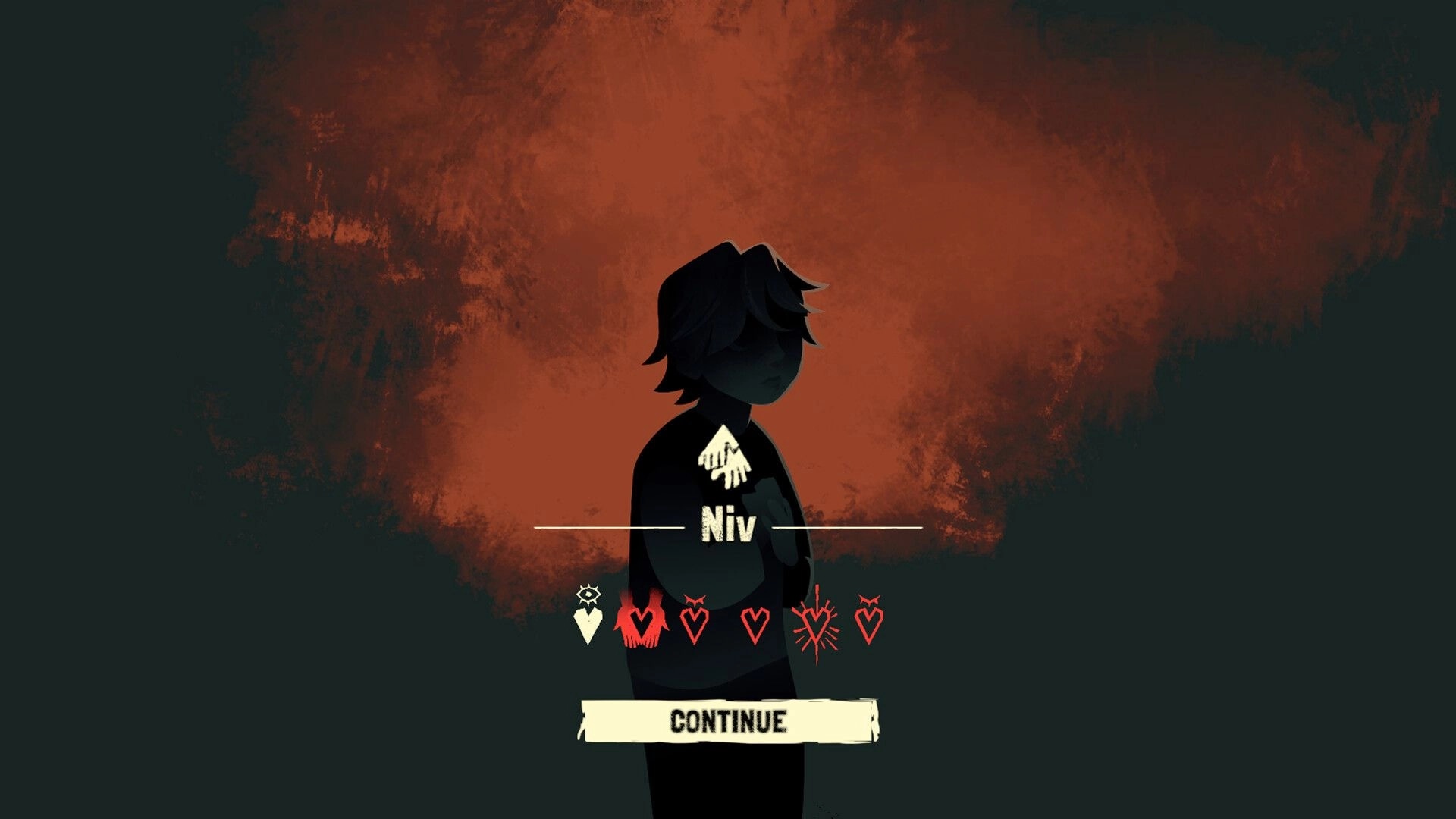 Black Jacket: Character named Niv in dark silhouette against fiery background with health indicators