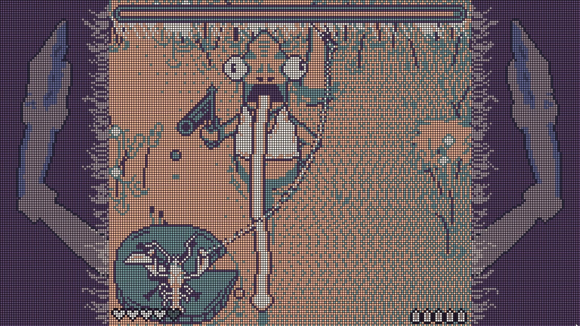 Bleu Bayou: Giant crawdad boss towers over player on sandy path between dark marshy banks.