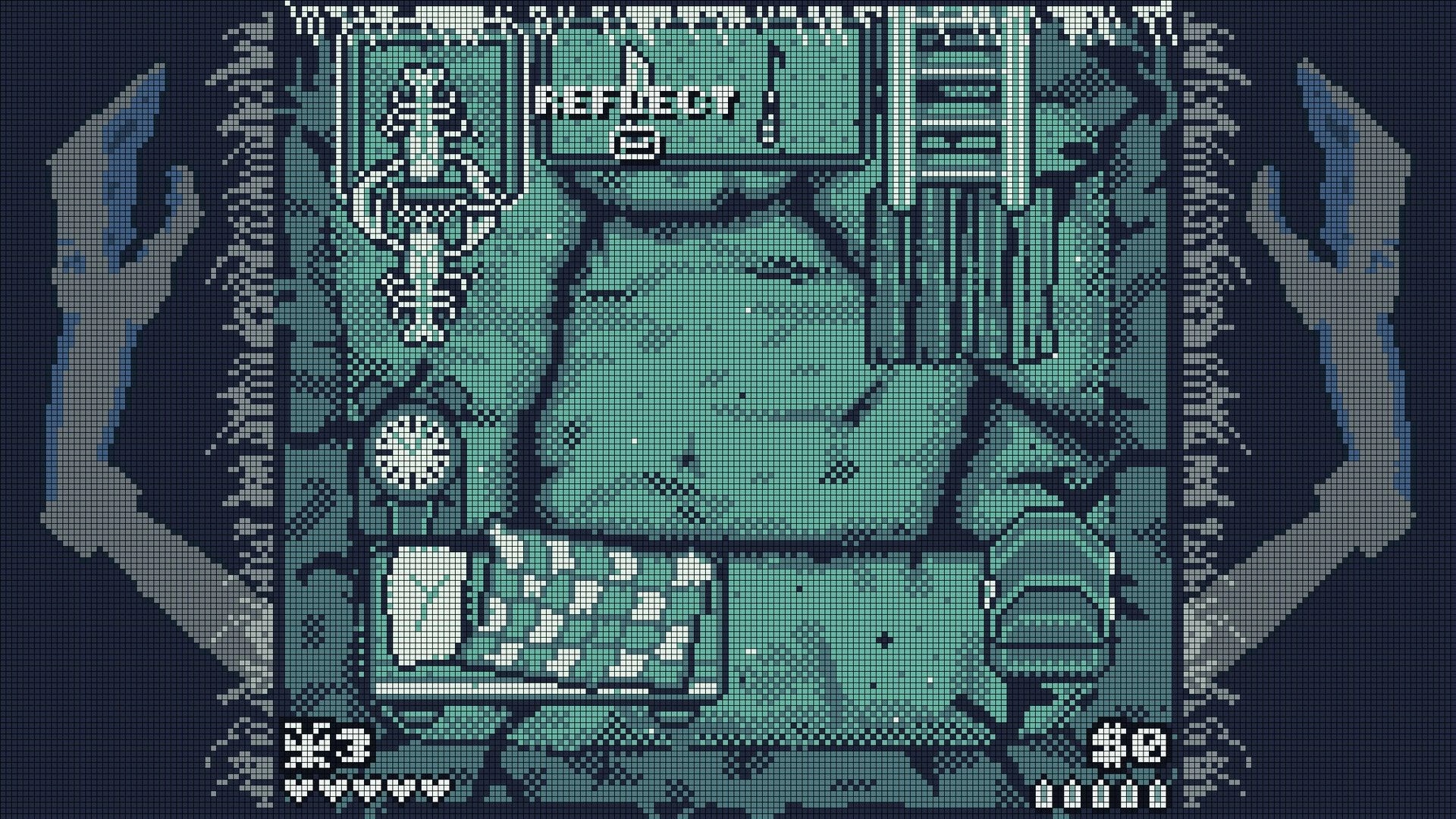 Bleu Bayou: Crawdad stands by a bed and ladder in a cave room, with hearts and ammo HUD at bottom.