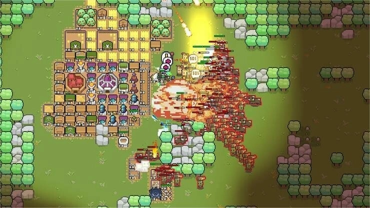 Border Pioneer: Explosive defense battle in forest village with towers and numerous attacking enemies