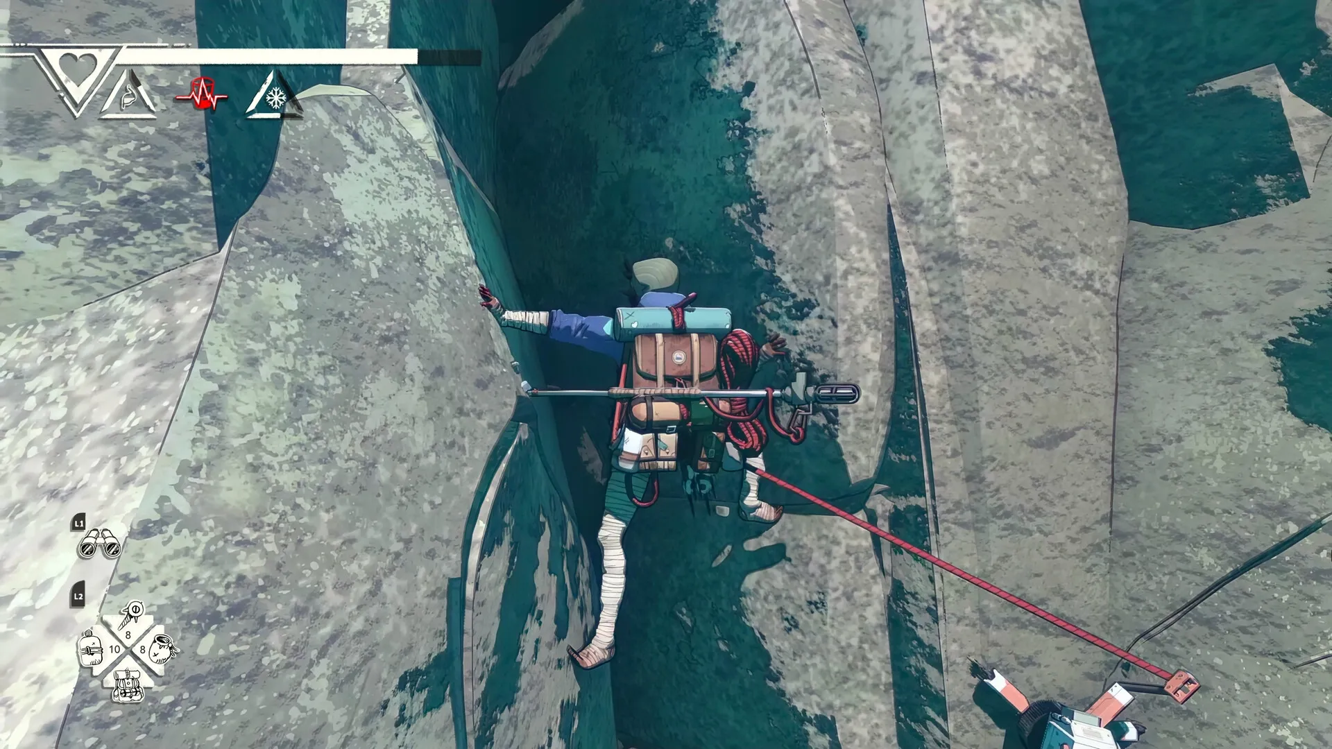 Cairn: Screenshot showing game interface and gameplay elements