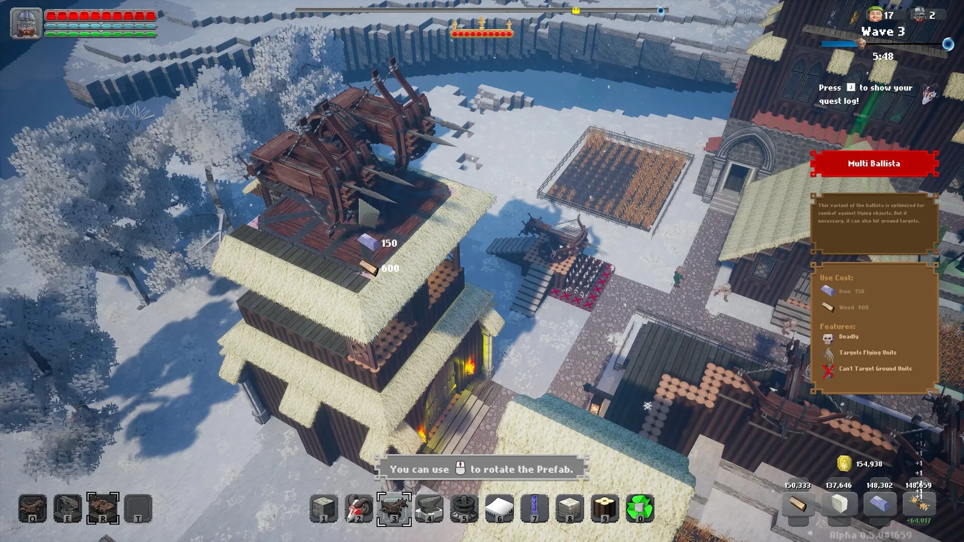 Castle Craft: Screenshot showing game interface and gameplay elements