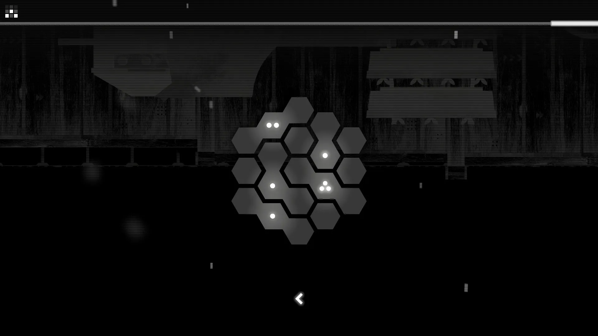 CIPHER ZERO: Hexagonal puzzle interface with glowing dots on dark industrial background