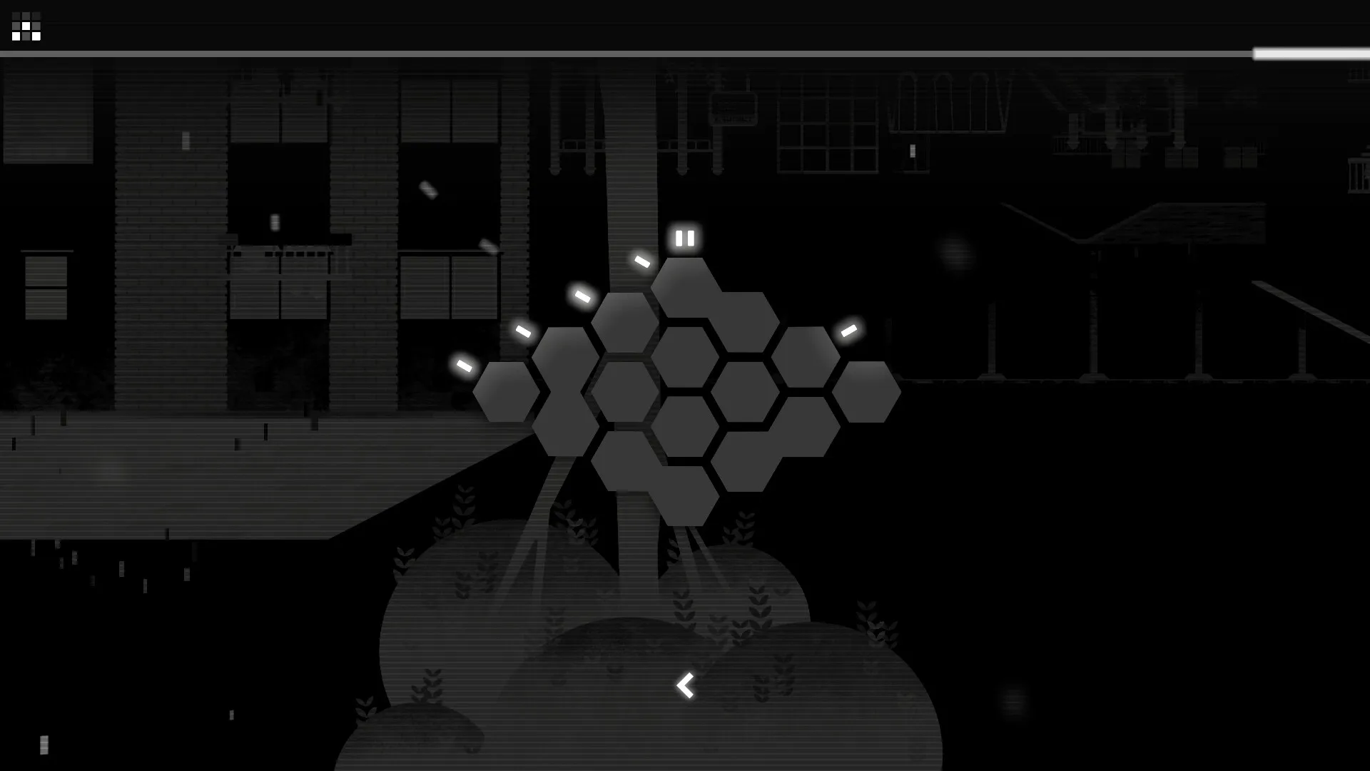 CIPHER ZERO: Hexagonal puzzle grid with illuminated nodes against a dark, minimalist backdrop.