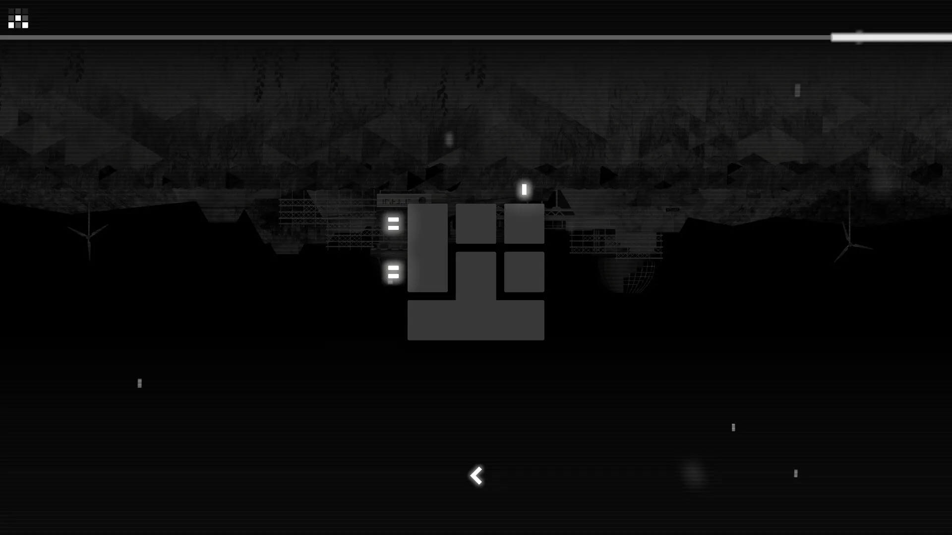 CIPHER ZERO: Abstract puzzle interface with geometric shapes and glowing symbols on a dark background