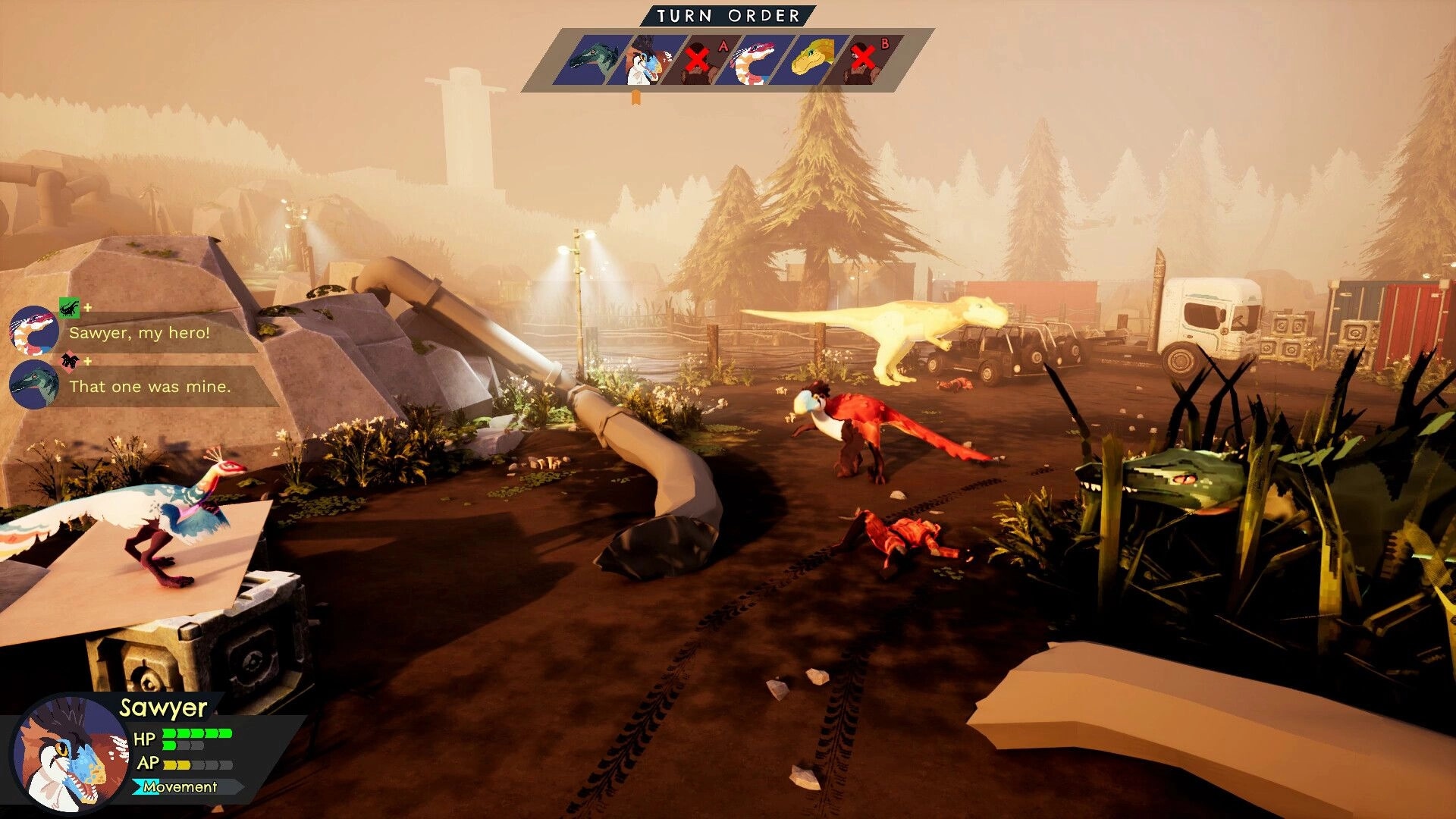 Clever Girls: Sawyer moves stealthily through a scrapyard, avoiding poachers with strategic planning.