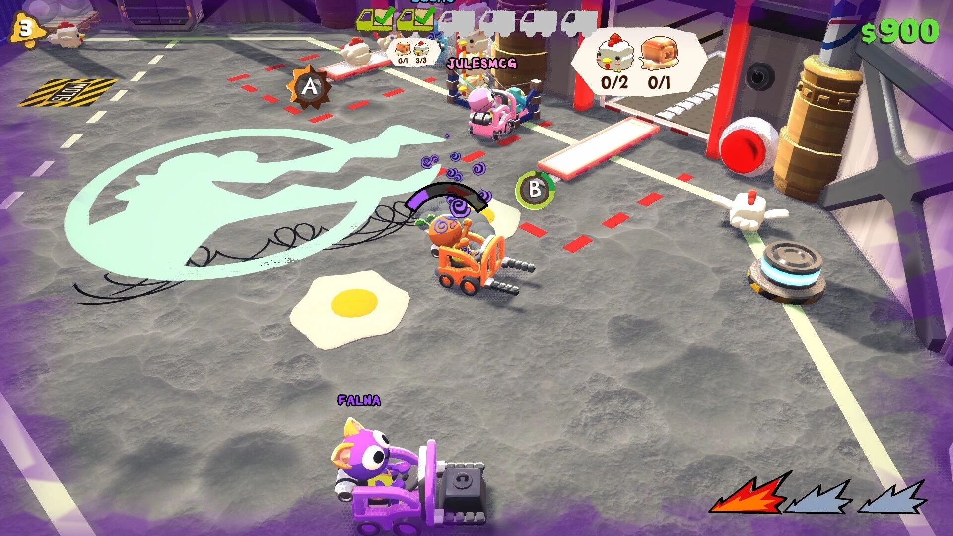 Crashout Crew: Forklift chaos in warehouse with players stacking boxes and managing orders