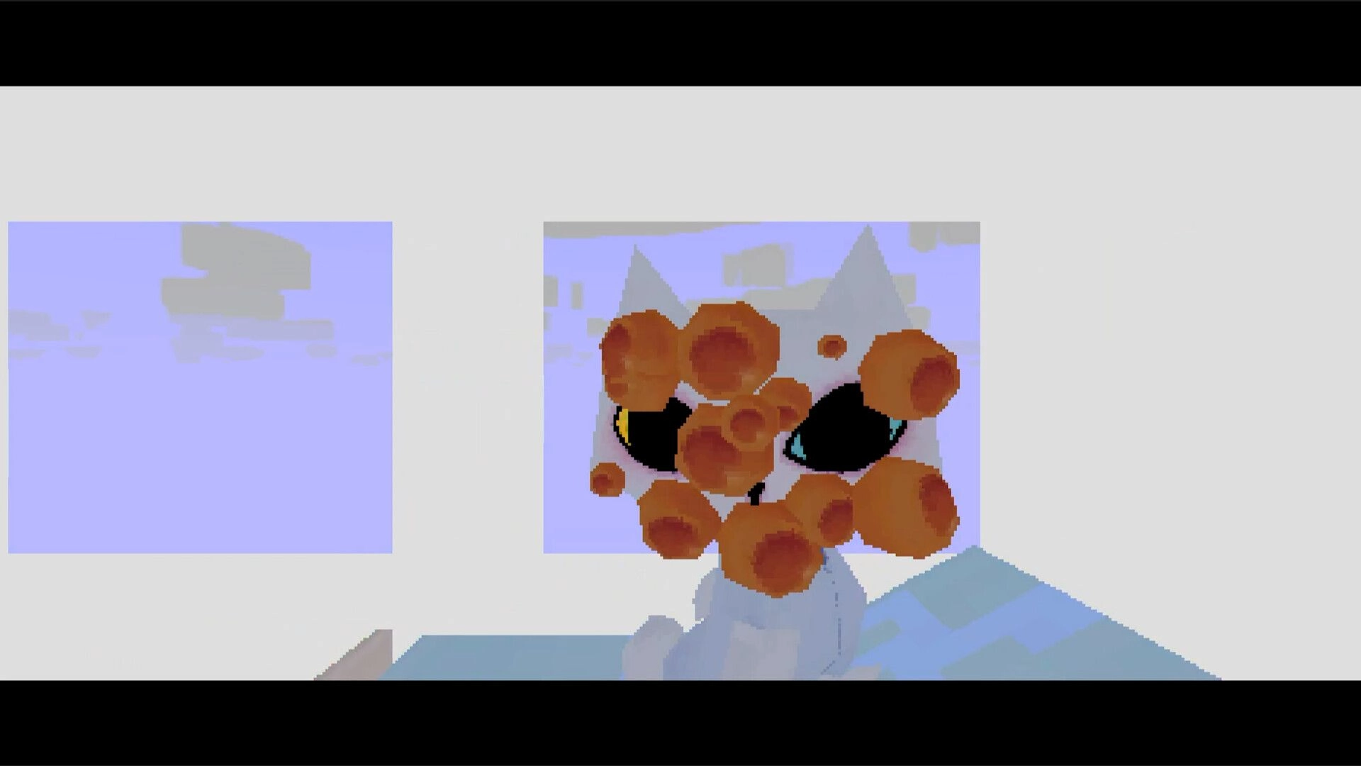 Darkbound: Cat character with mysterious orange growths in a dimly lit hospital room