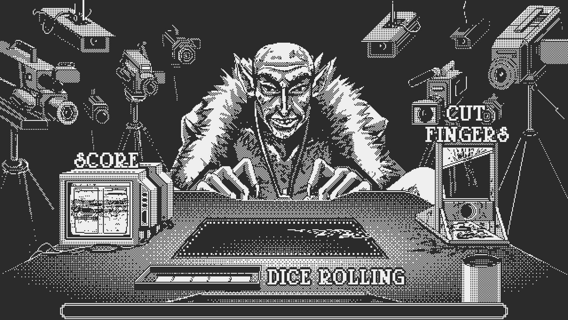 Dead Finger Dice: Demon billionaire grins behind dice table, surrounded by cameras on mega yacht.