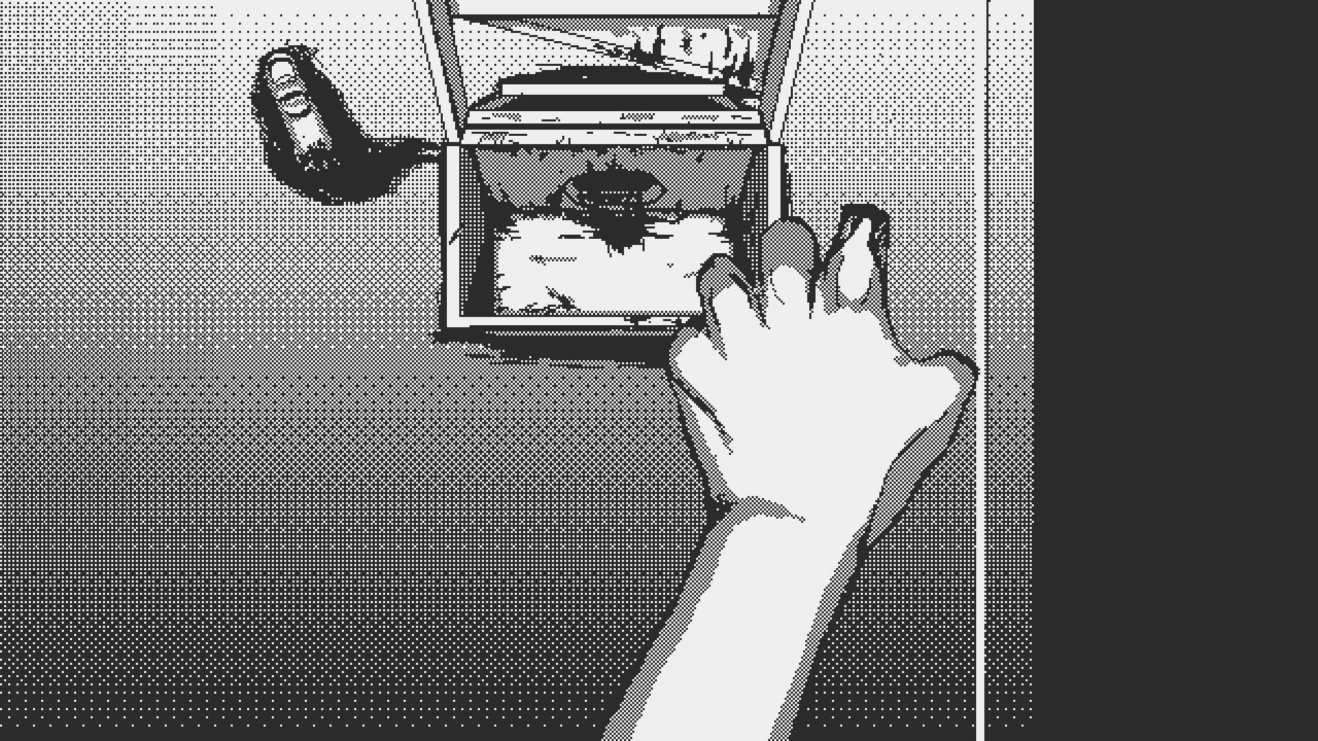 Dead Finger Dice: Player reaching into a drawer on a yacht, with dice and cards visible inside