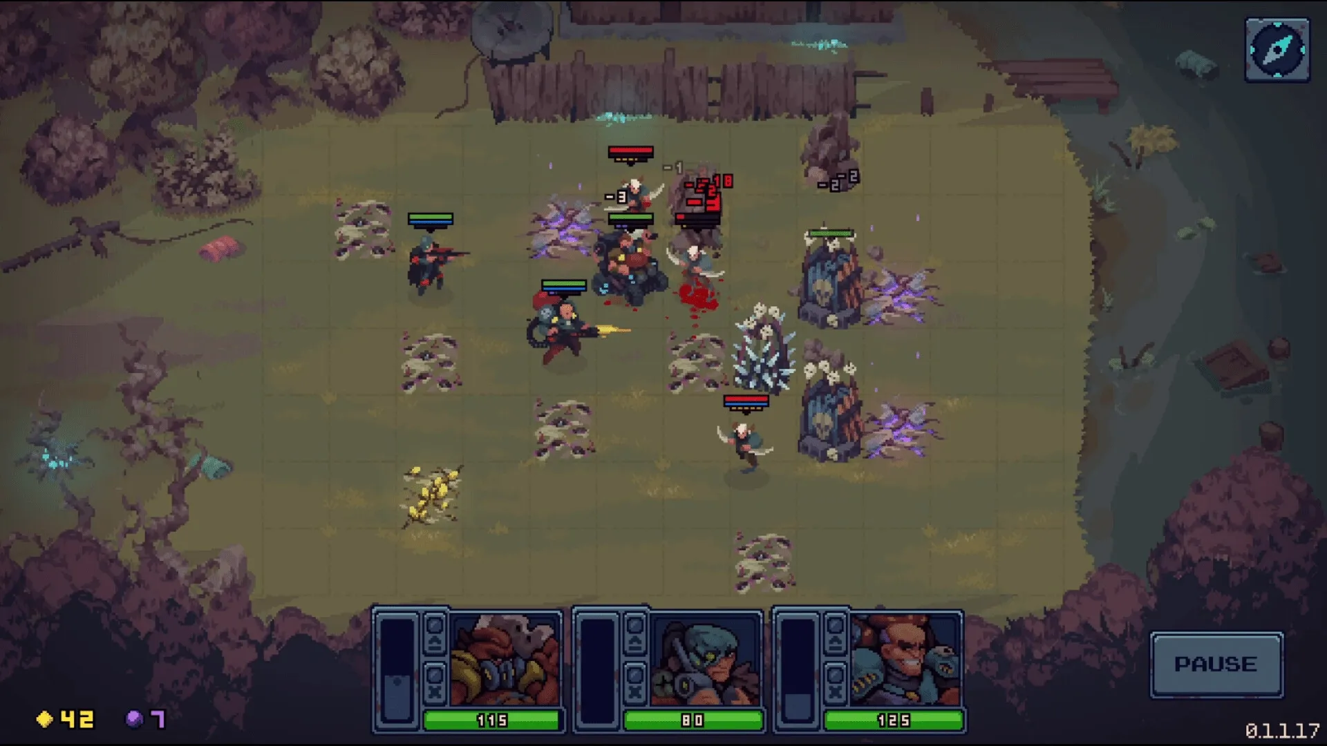 Deadlock Station: Tactical combat grid with squad battling alien invaders, health bars, and UI elements visible.