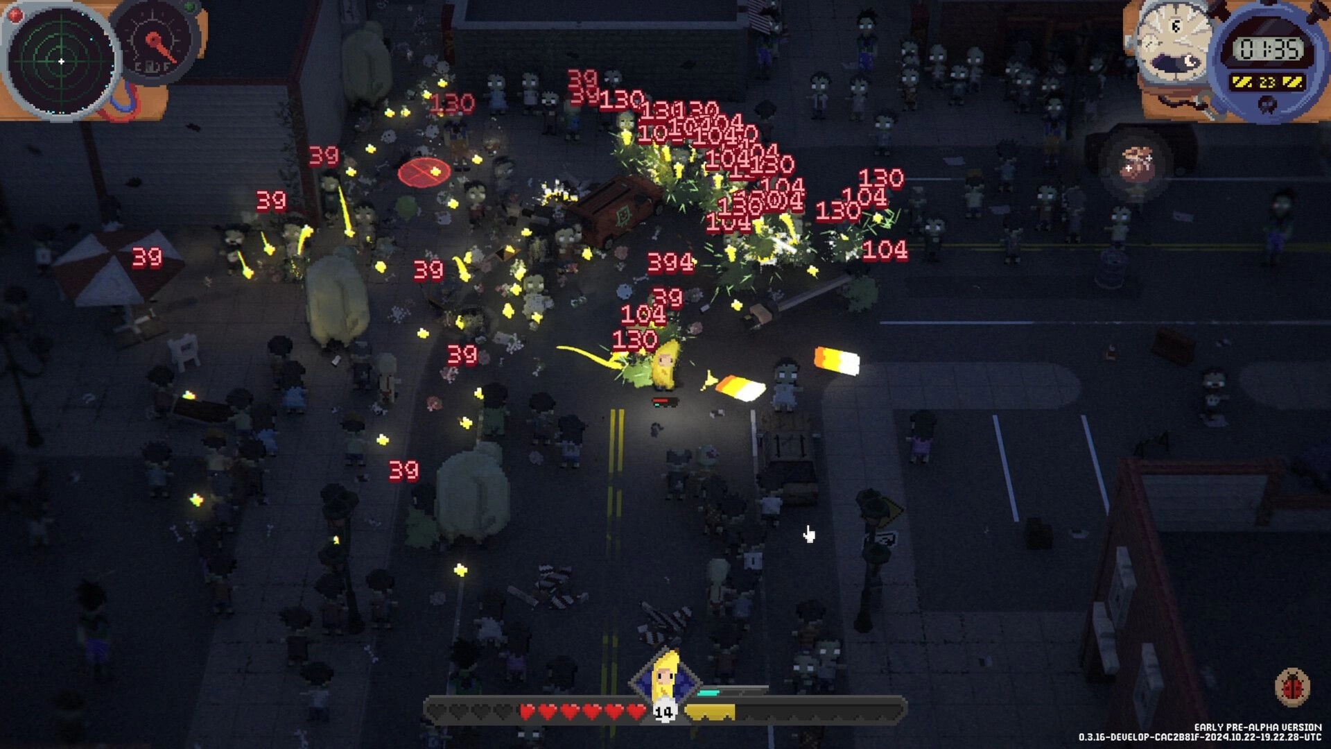 Deadly Days: Player character battles zombies in city street with damage numbers and UI elements visible.