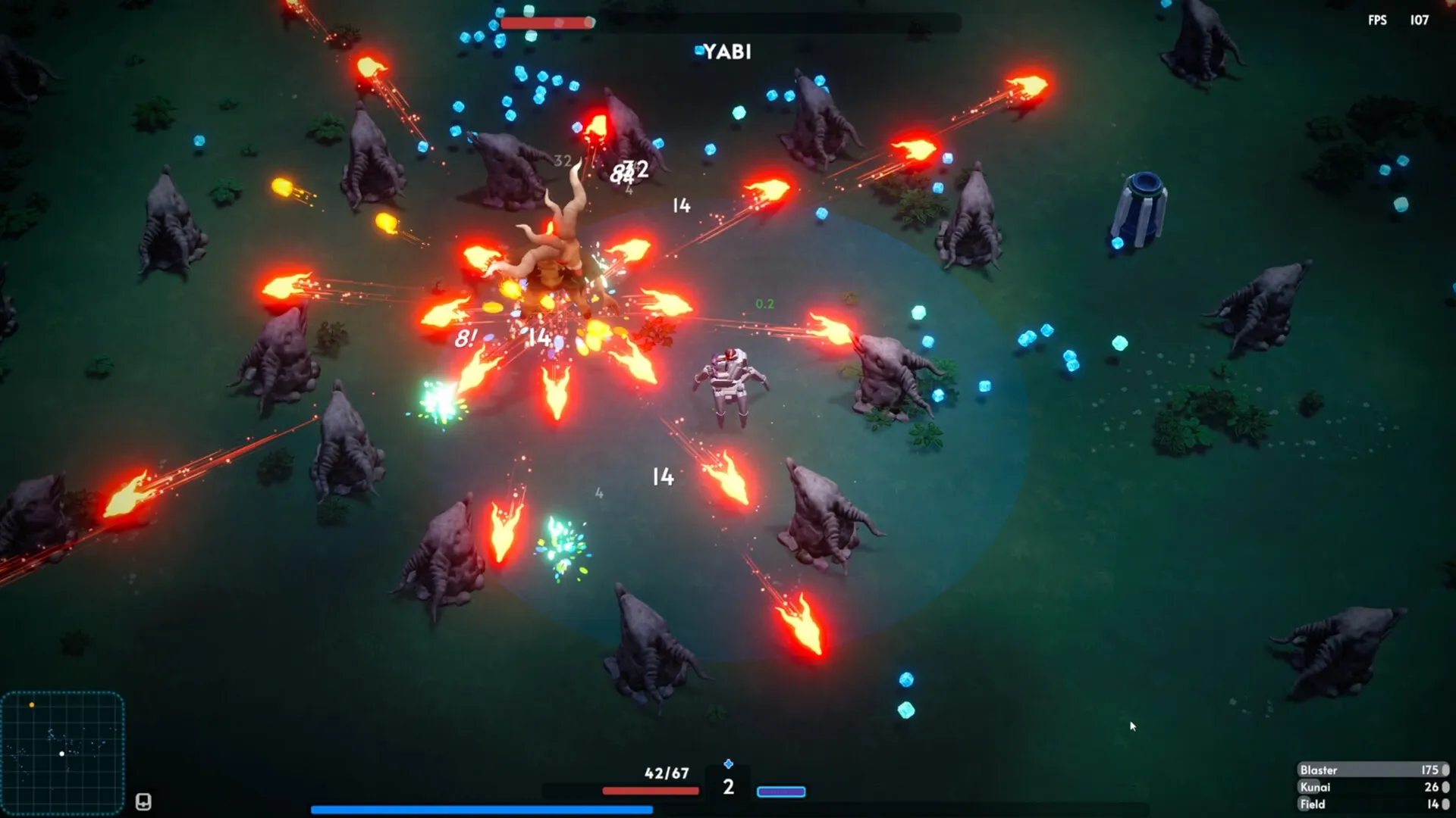 Demon Hunt: Intense battle with fire-wielding player versus demons in a dark forest environment