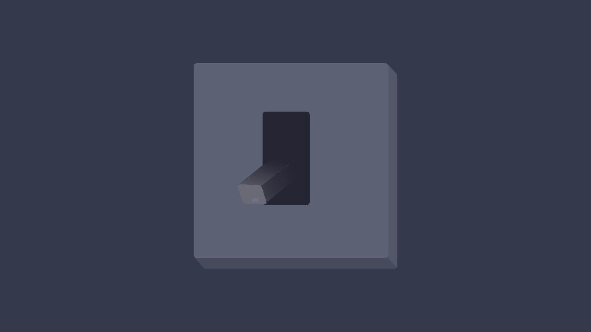 Dove Days: Gray block puzzle piece protruding from square base on a dark background