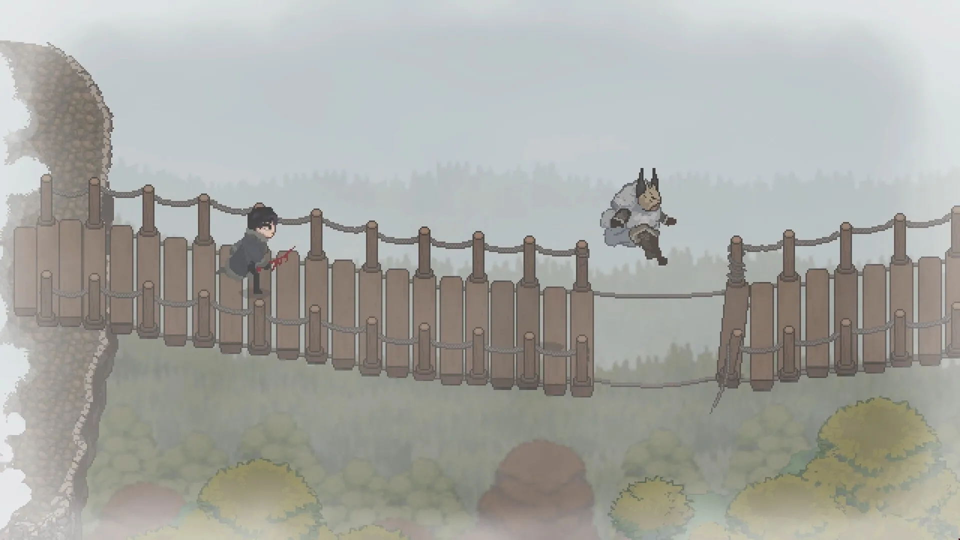 DOWNHILL: Screenshot showing game interface and gameplay elements