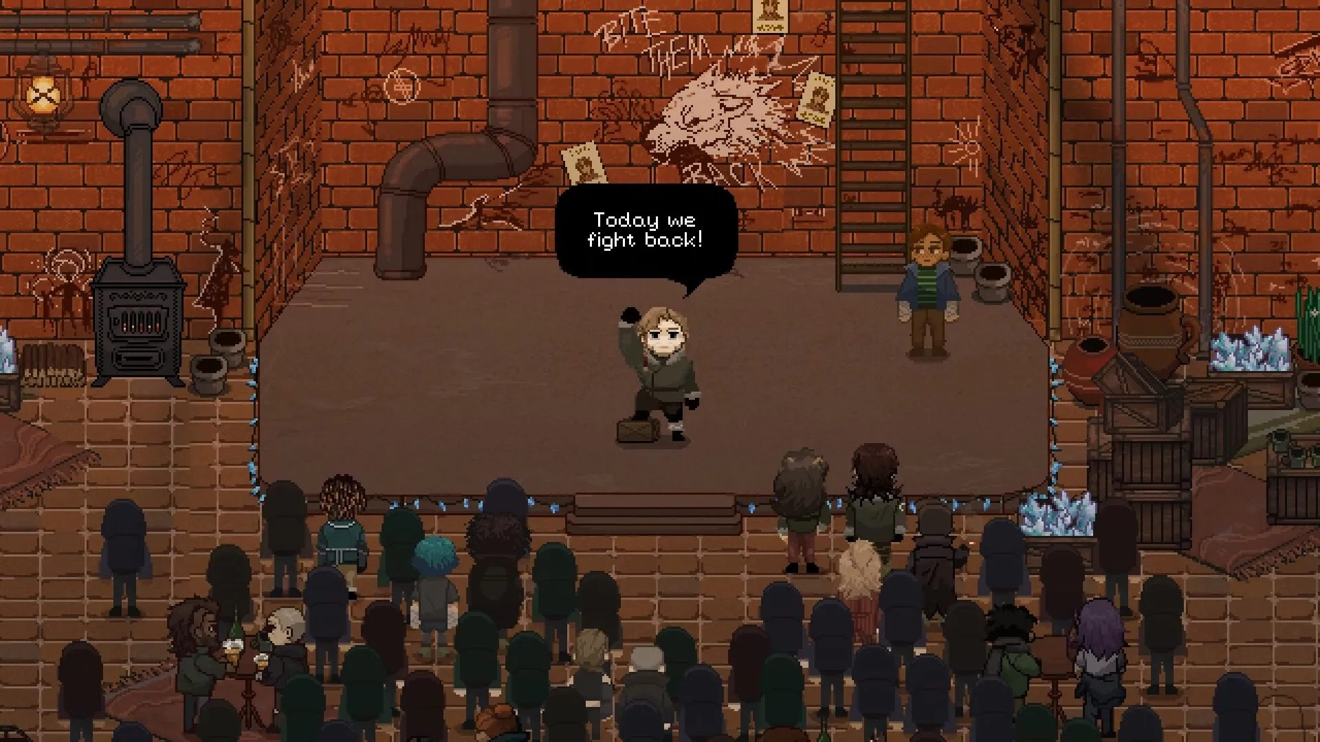 DOWNHILL: Screenshot showing game interface and gameplay elements