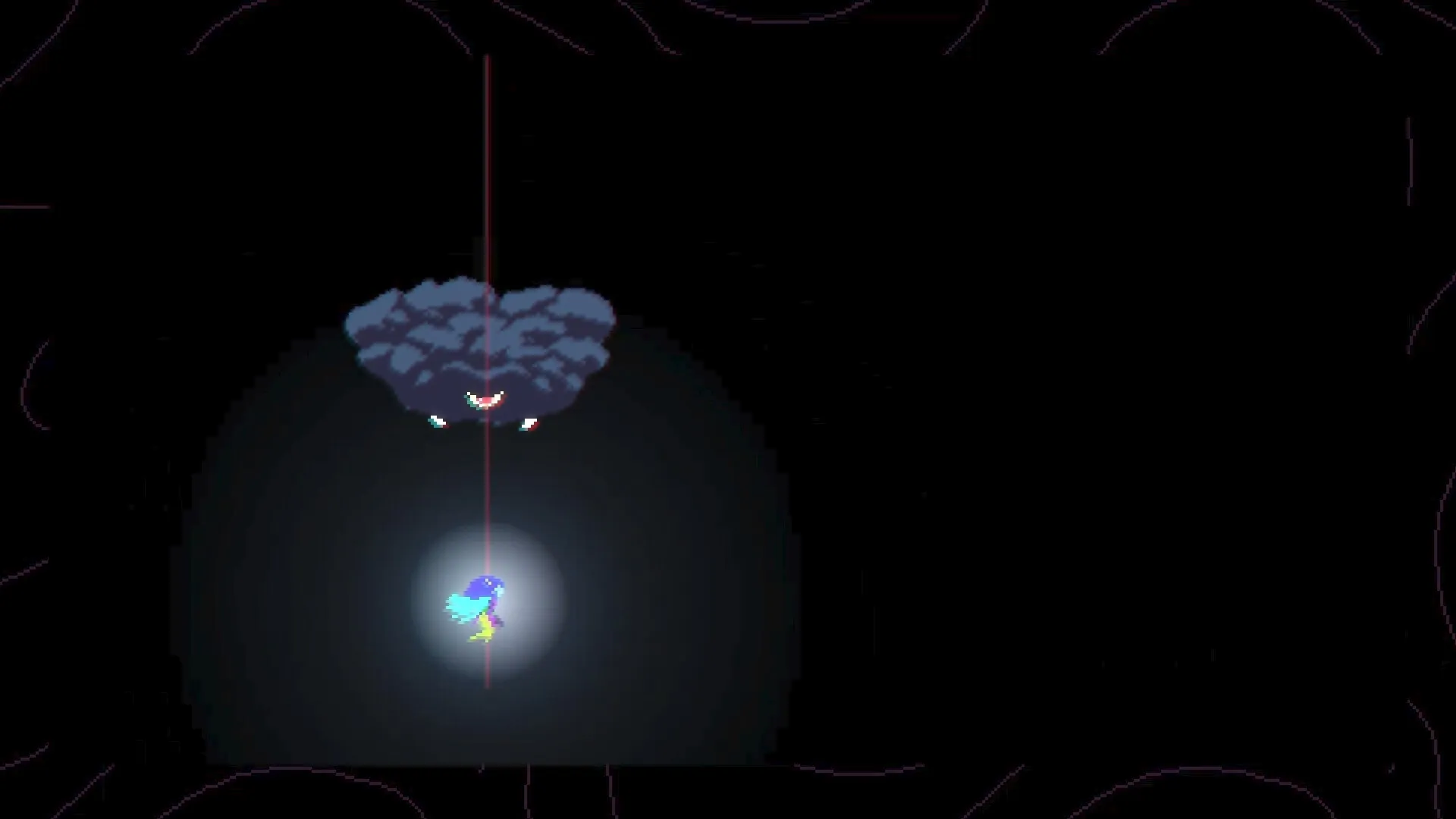 Dragenas: Dragonfly fairy beneath stormy cloud in dark, mystical setting with magical aura glowing.