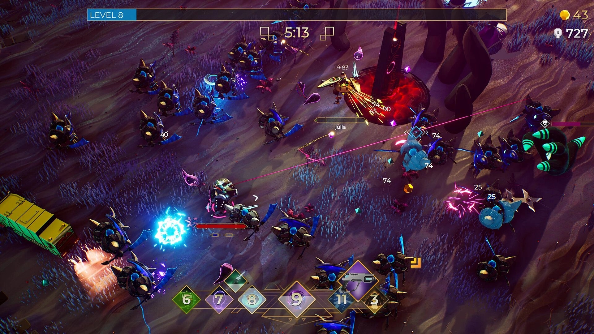 Entropy Survivors: Intense battle against alien creatures with active abilities and score display